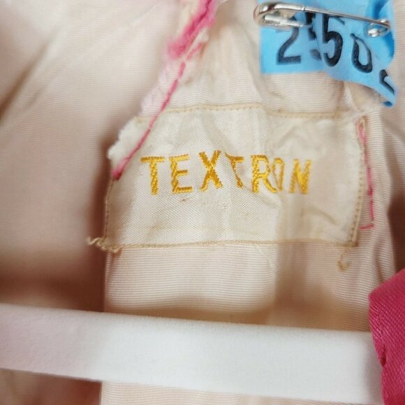 Vintage Textron 1940's Quilted Satin Jacket Barbie Pink Lined Art Deco READ - Picture 8 of 12